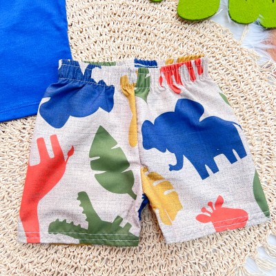 Conj. Camiseta Cool Zoo e Bermuda - Azul e Areia
